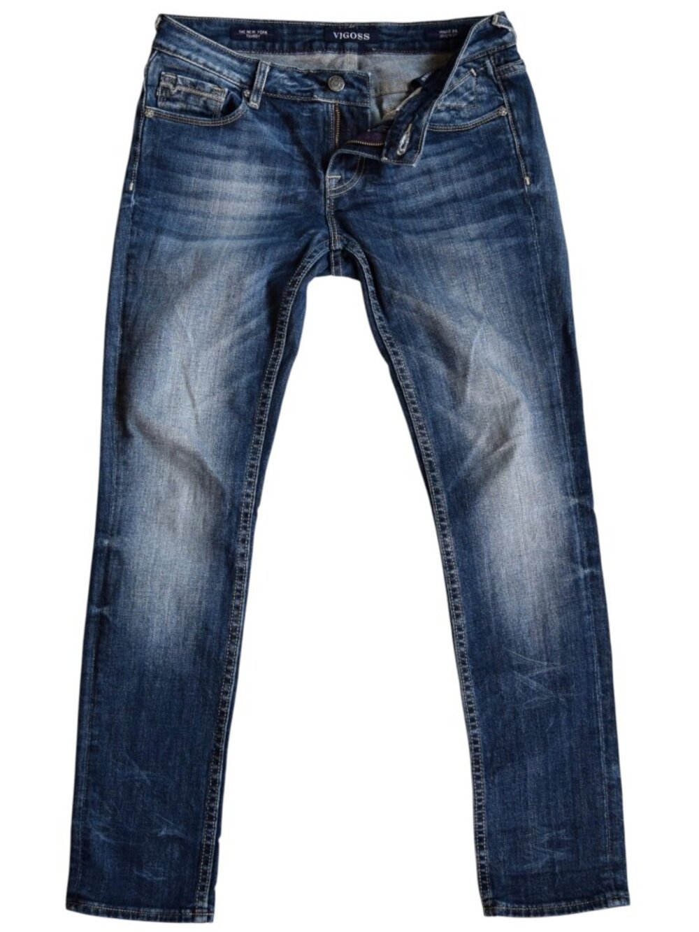 Vigoss The New York Tomboy Jeans Womens 26x27 Flap Pocket Stretch Dark Wash
